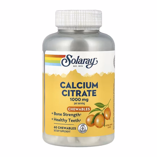 Solaray Calcium Citrate 1000 мг, 60 жевательных таблеток, натуральный апельсиновый вкус