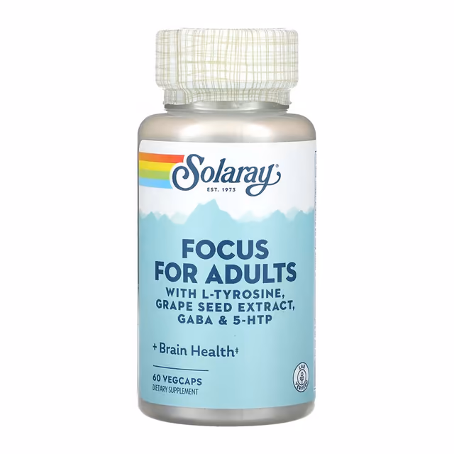 Solaray Focus for Adults, 60 растительных капсул