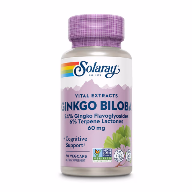 Solaray Ginkgo Biloba Leaf Extract 60 мг, 60 растительных капсул