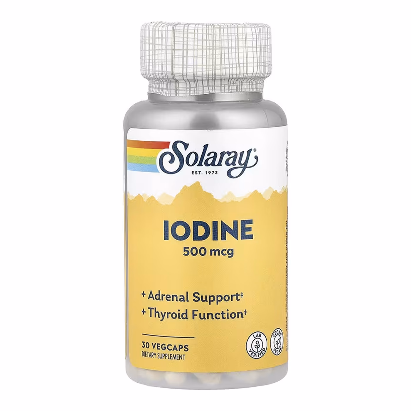 Solaray Iodine 500 мкг, 30 вегетарианских капсул