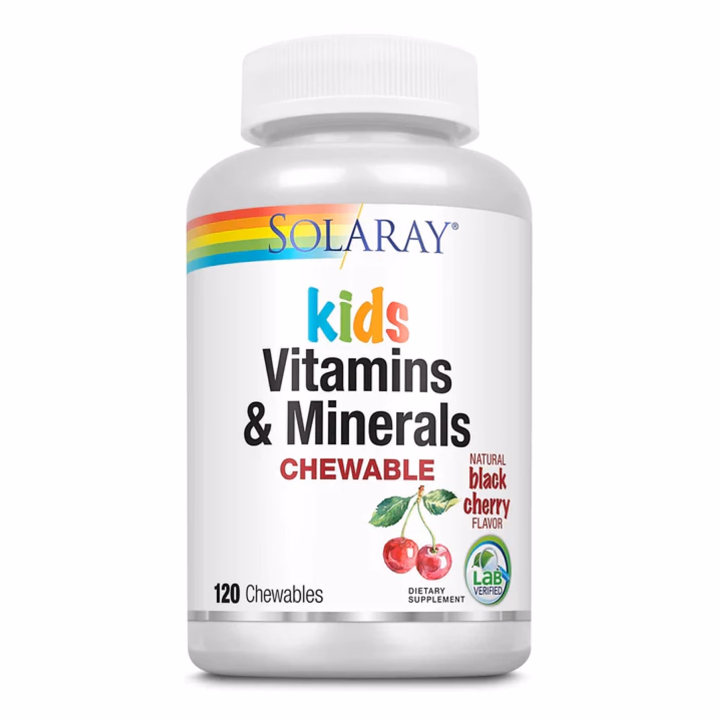 Solaray Kids Vitamins & Minerals, чёрная вишня, 120 жевательных таблеток