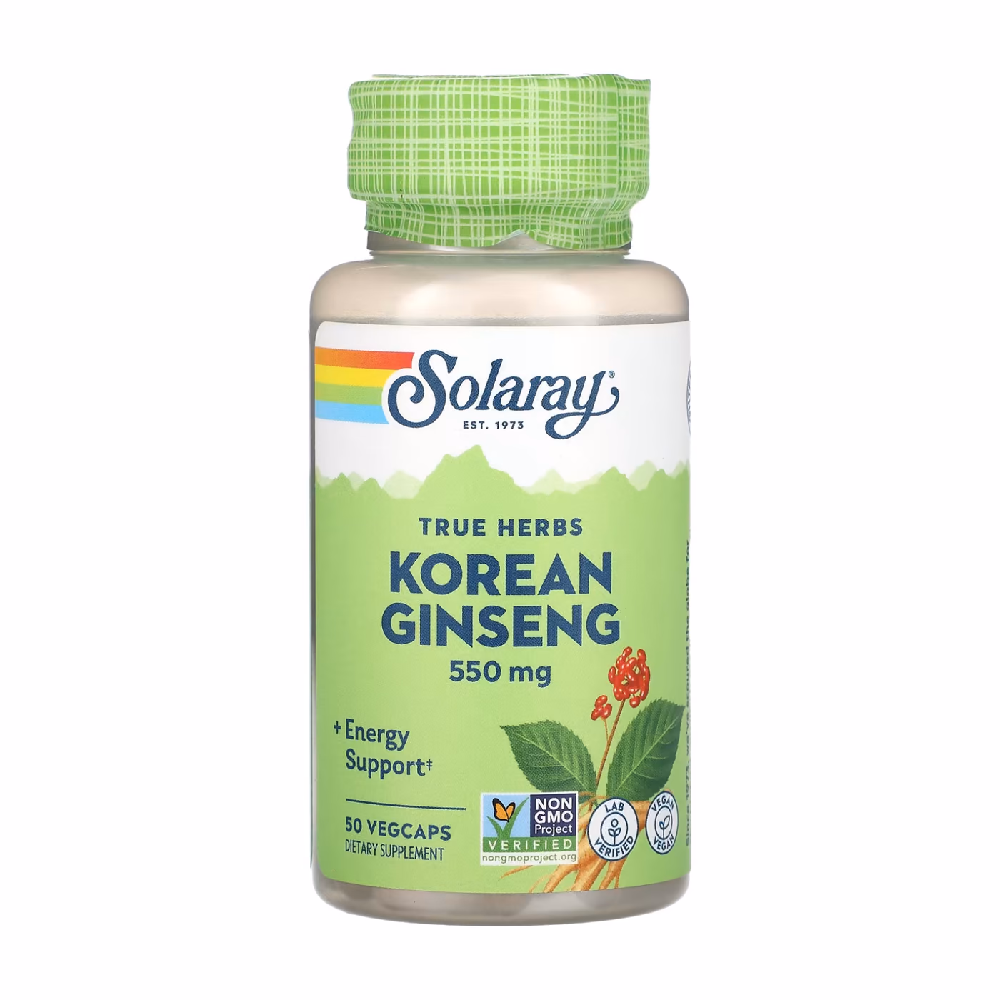 Solaray Korean Ginseng Root 550 мг, 50 вегкапсул