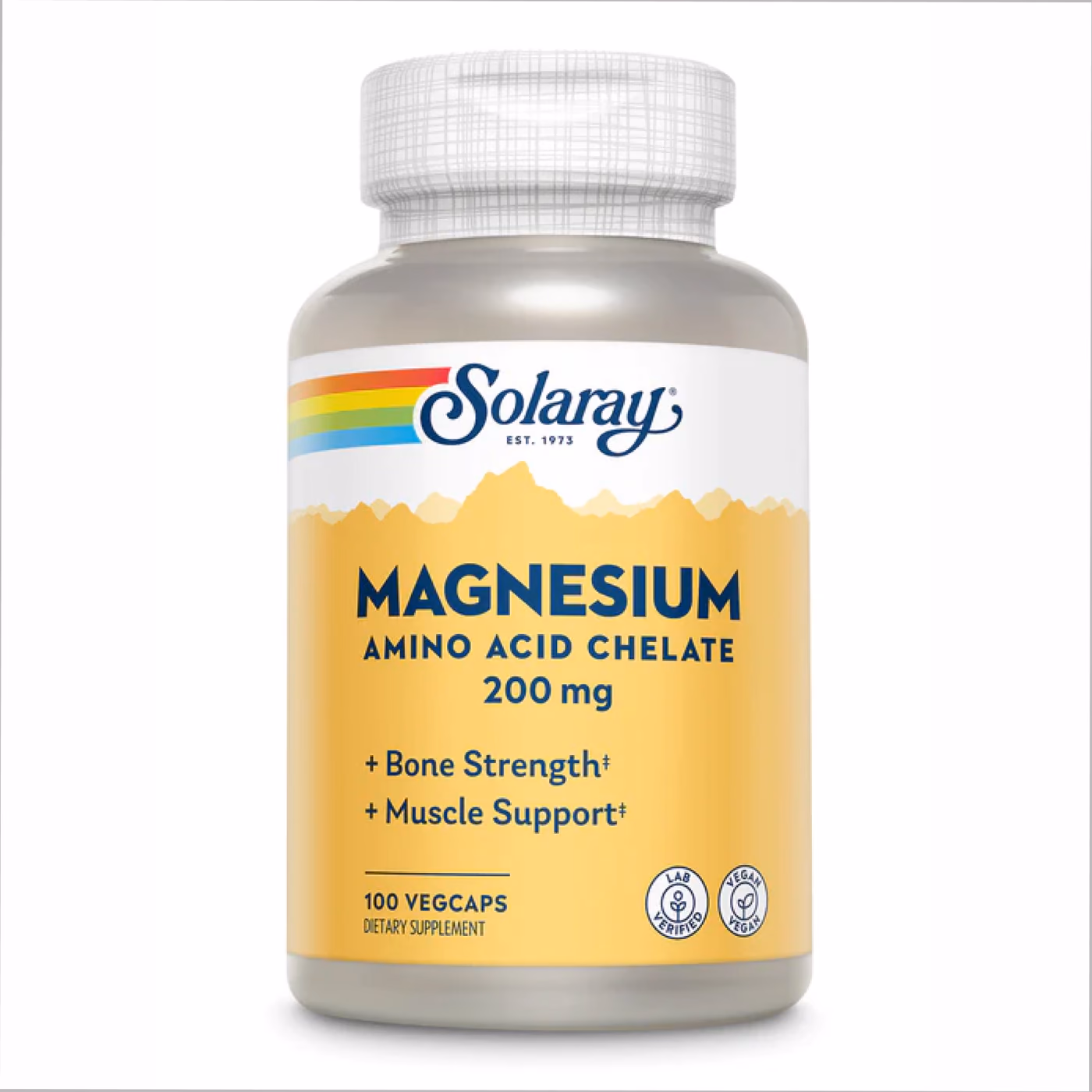 Solaray Magnesium Amino Acid Chelate 200 мг — 100 растительных капсул