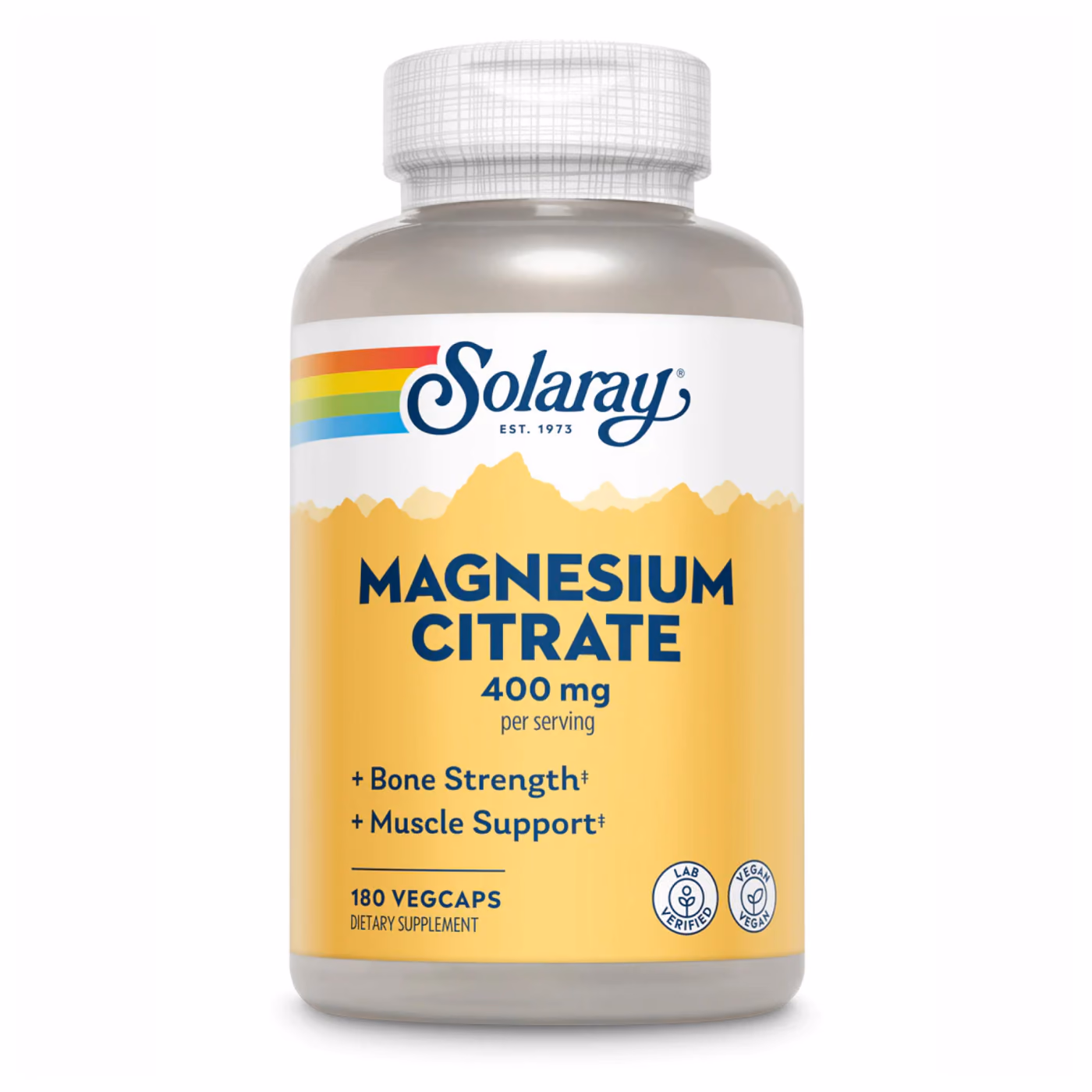Solaray Magnesium Citrate 400 мг, 180 вегкапсул