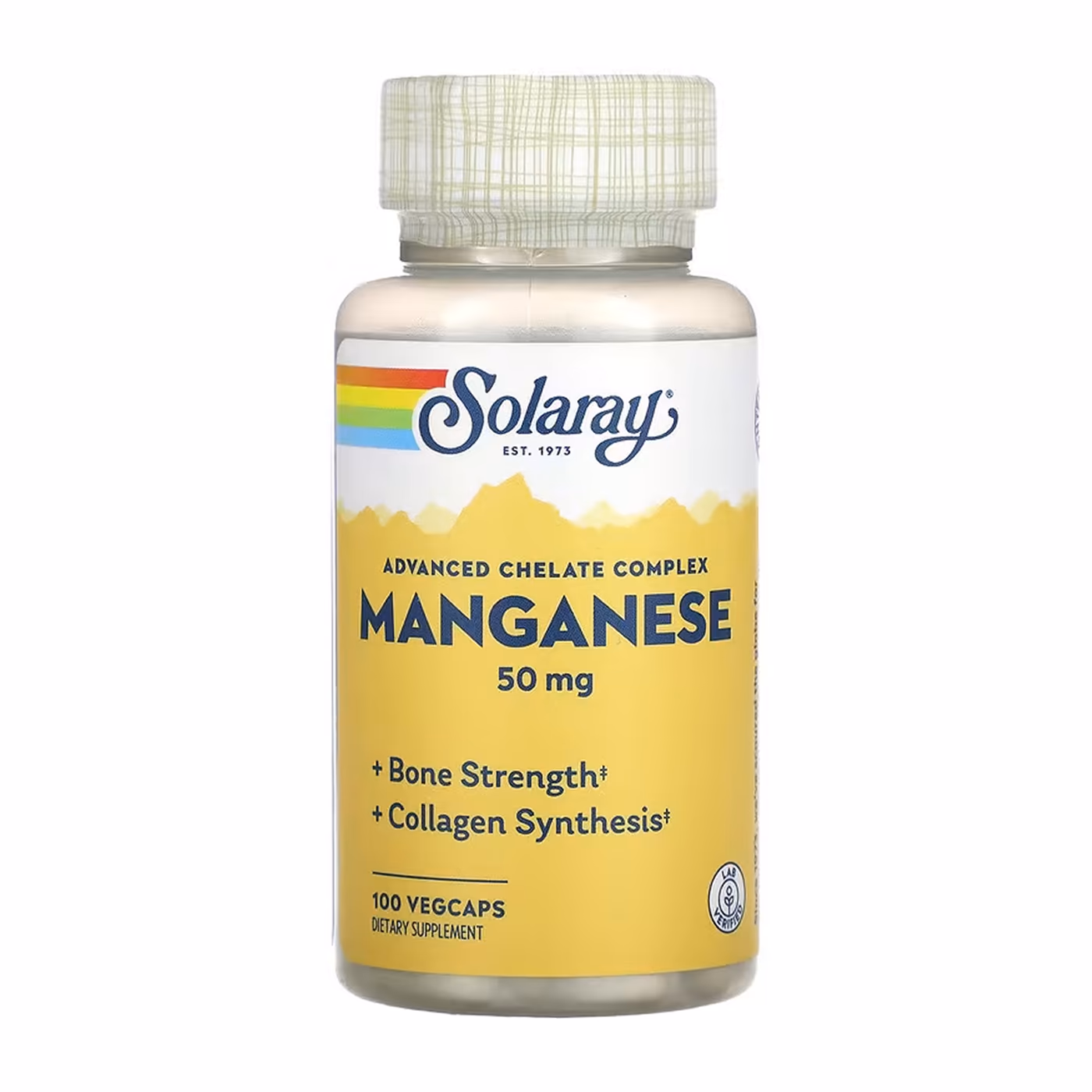 Solaray Manganese 50 mg, 100 растительных капсул