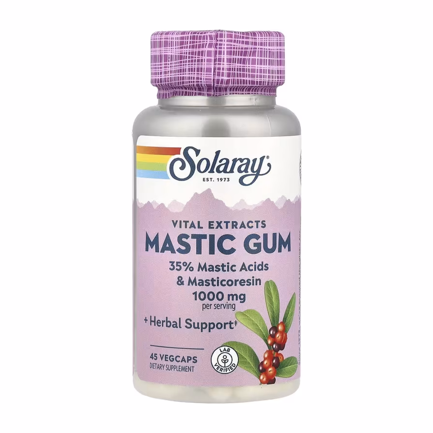 Solaray Mastic Gum Extract 500 мг, 45 растительных капсул