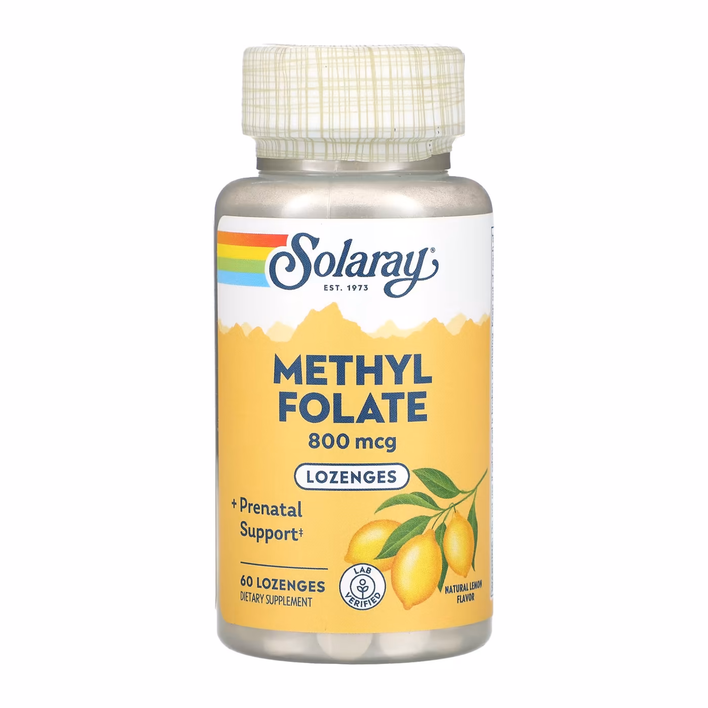 Solaray Methyl Folate 800 мкг, 60 леденцов