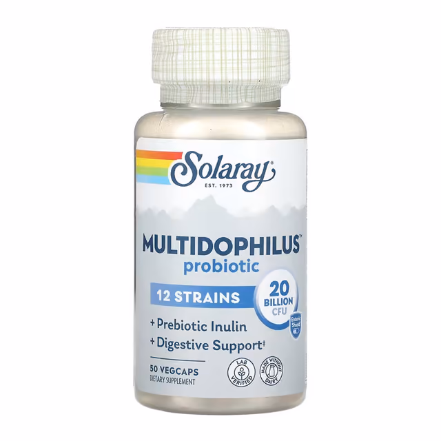 Solaray Multidophilus Probiotic 12 Strains, 50 вегетарианских капсул