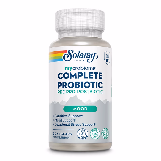 Solaray Mycrobiome Complete Probiotic Mood, 30 растительных капсул