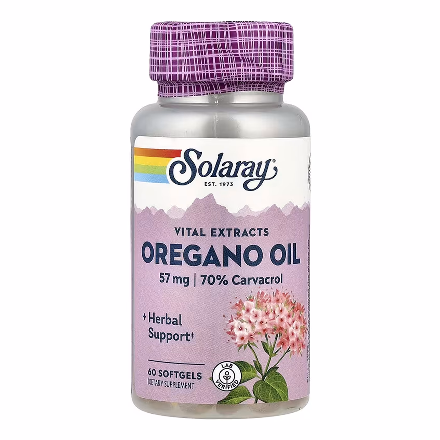 Solaray Oregano Oil 70% Carvacrol, 60 мягких капсул
