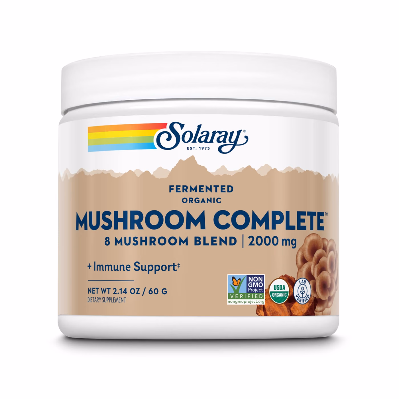 Solaray Organic Fermented Mushroom Complete 2000 мг, 60 г