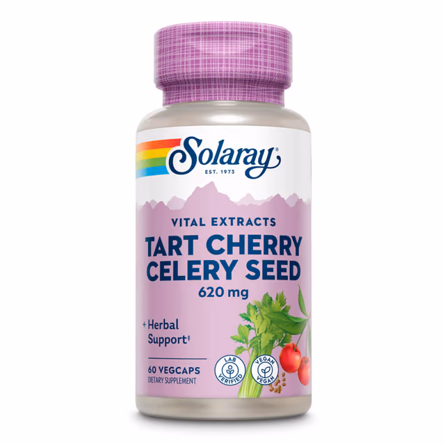 Solaray Vital Extracts Tart Cherry & Celery Seed 620 мг, 60 вегетарианских капсул