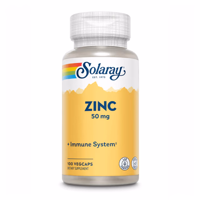 Solaray Zinc 50 mg, 100 вегетарианских капсул