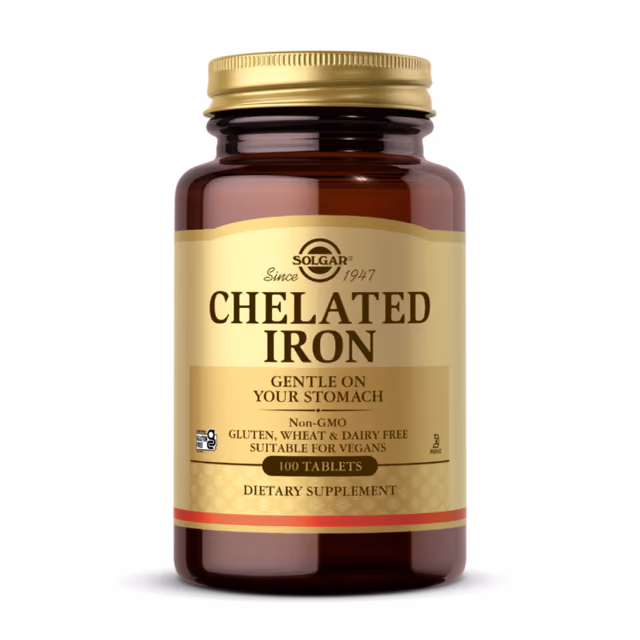 Solgar Chelated Iron, 25 мг, 100 таблеток