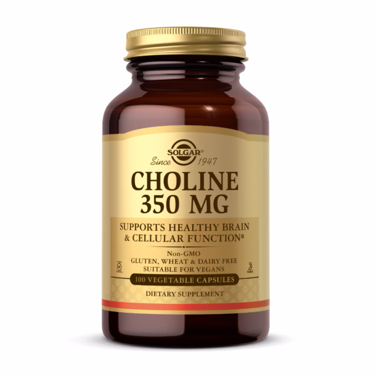 Solgar Choline 350 mg, 100 растительных капсул