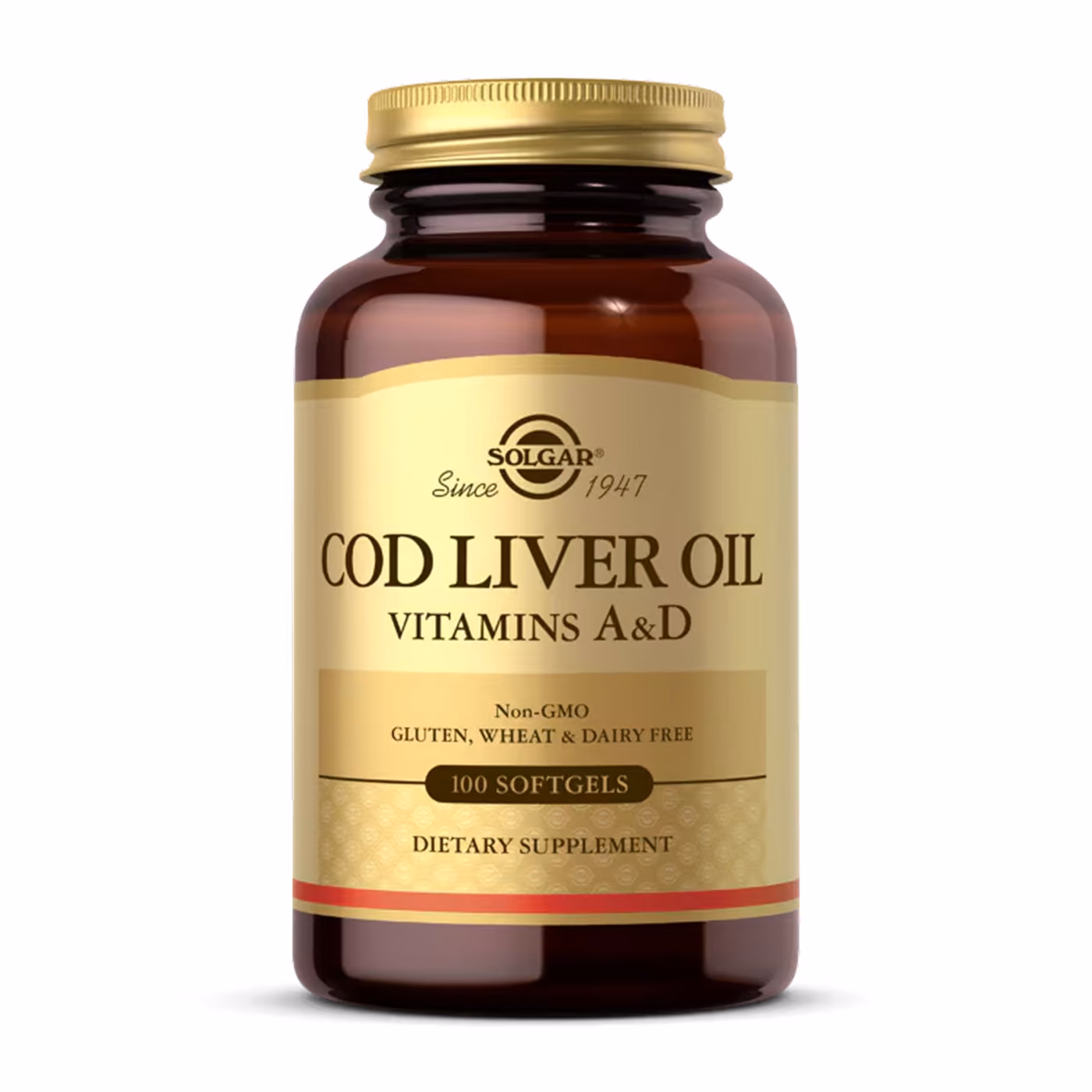 Solgar Cod Liver Oil Vitamins A&D, 100 мягких капсул