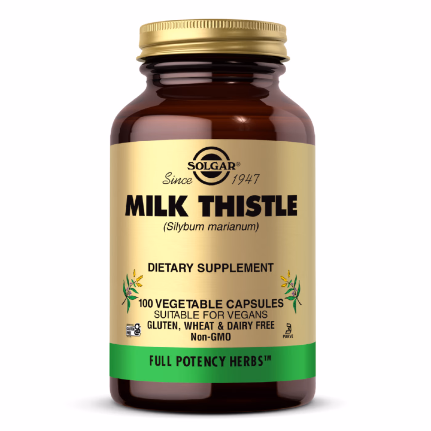 Solgar Milk Thistle Расторопша, 100 растительных капсул
