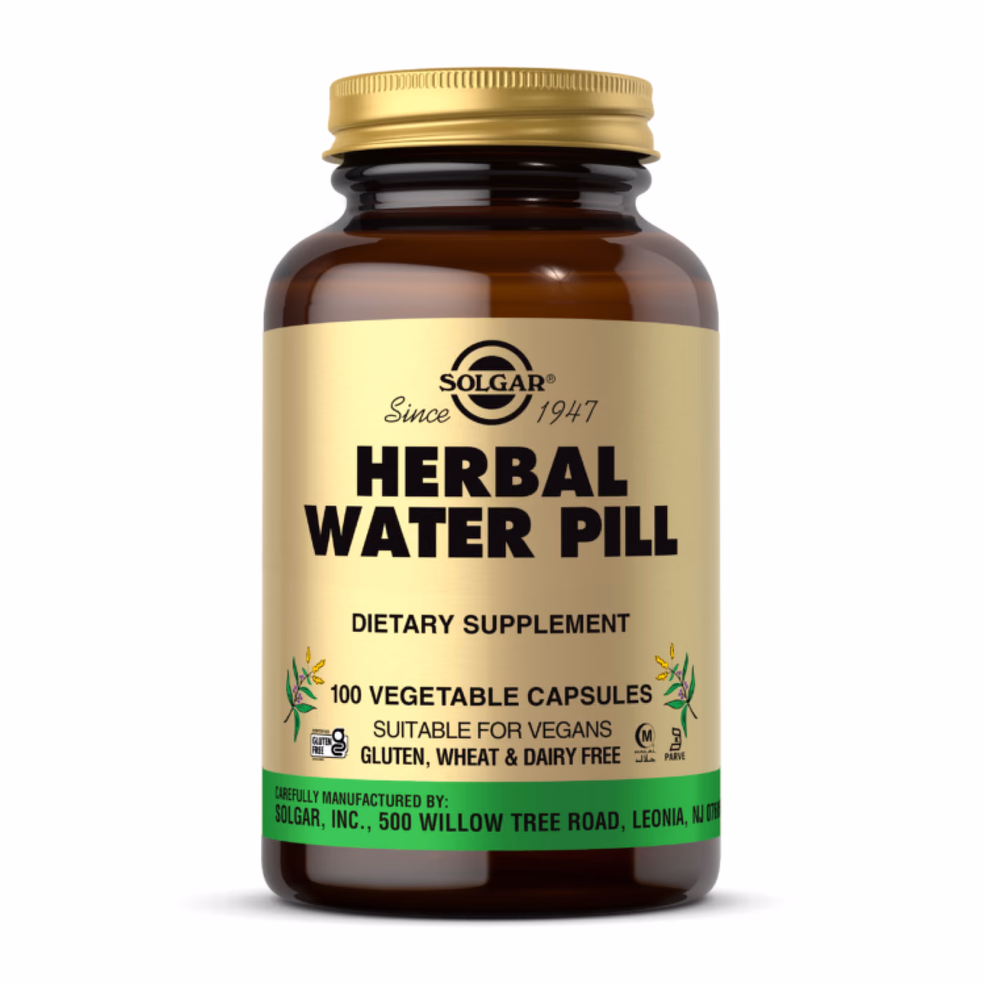 Solgar Herbal Water Pill, 100 овощных капсул