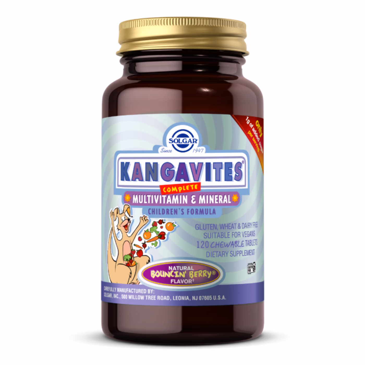 Solgar Kangavites® Complete Multivitamin & Mineral, Bouncin' Berry, 120 жевательных таблеток