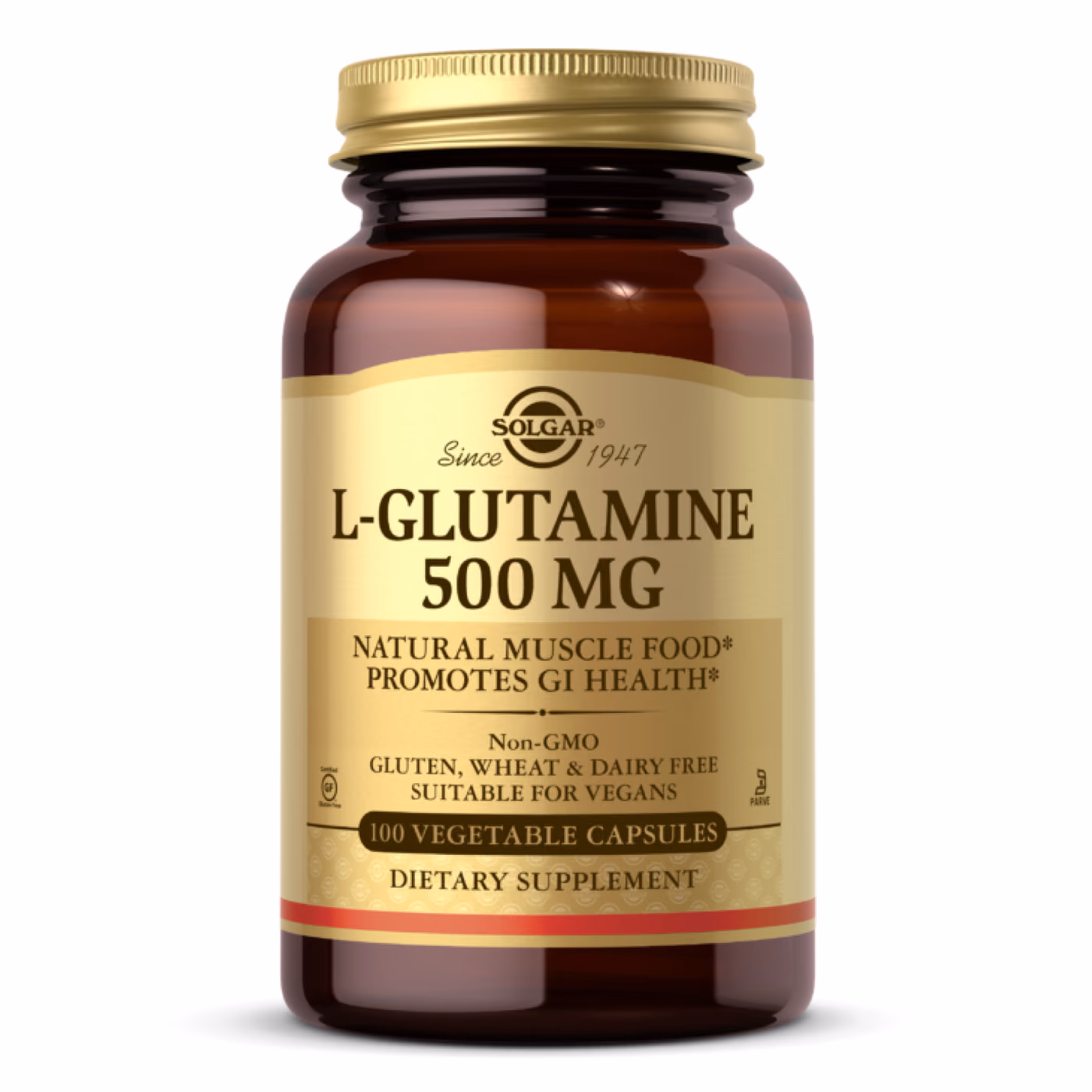 Solgar L-Glutamine 500 мг, 100 растительных капсул