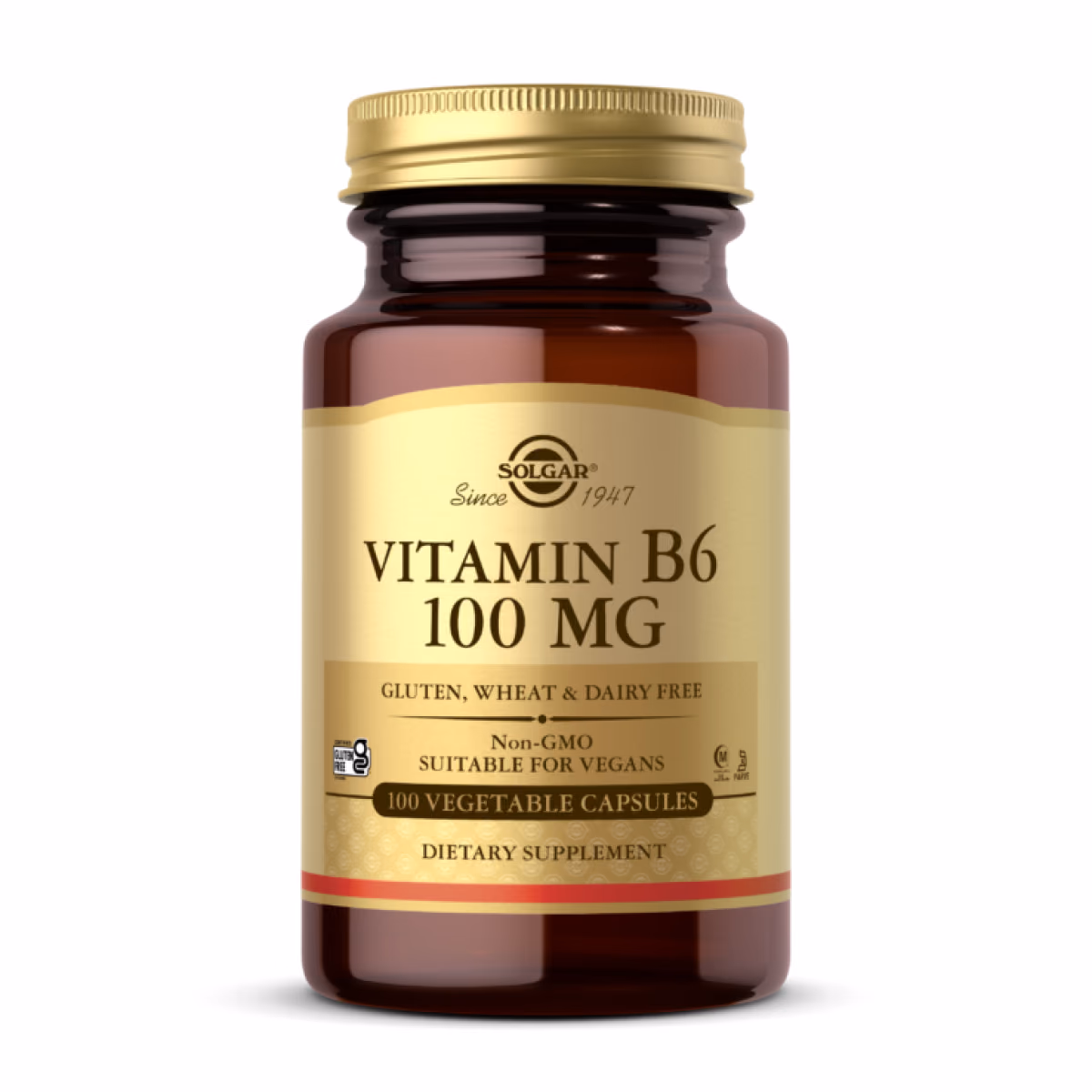 Solgar Vitamin B6 100 мг — 100 растительных капсул