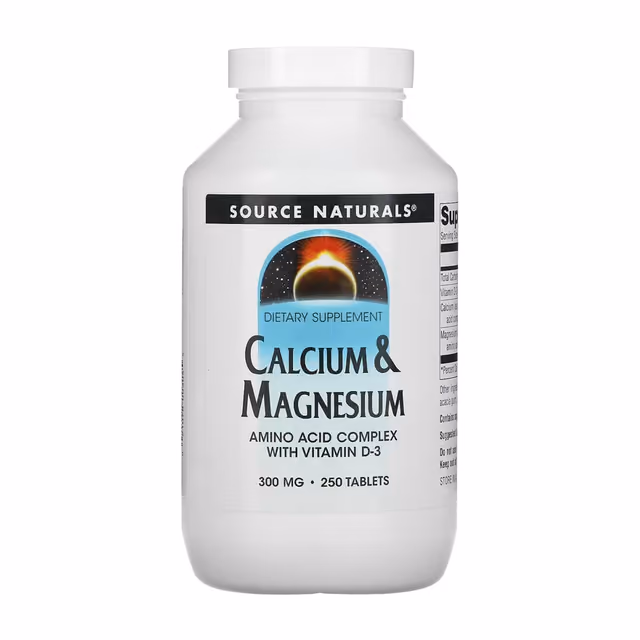 Source Naturals Calcium & Magnesium 300 мг с витамином D3, 250 таблеток