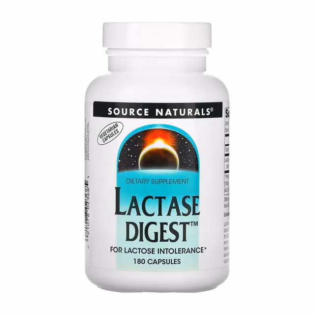 Source Naturals Lactase Digest 30 мг, 180 вегетарианских капсул