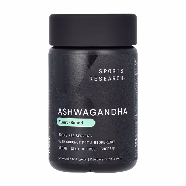 Sports Research Ashwagandha 500 mg, 60 вегетарианских мягких капсул