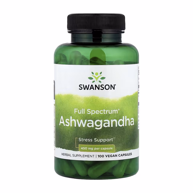 Swanson Full Spectrum Ashwagandha 450 мг, 100 веганских капсул