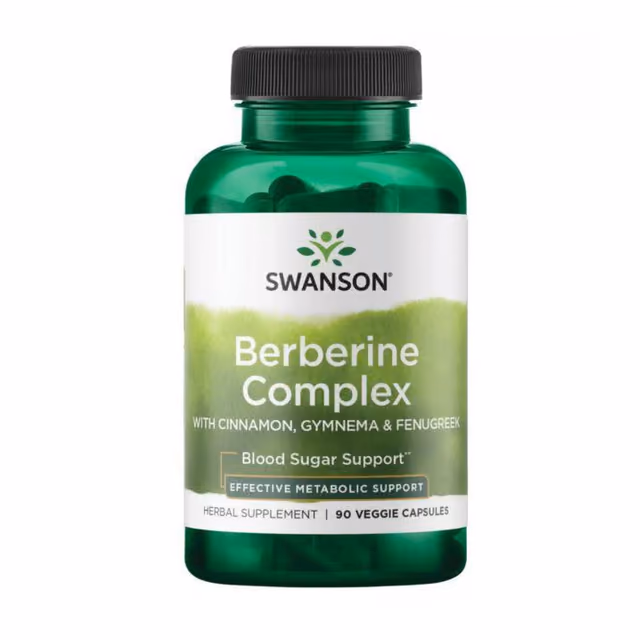 Swanson Berberine Complex с корицей, гимнемой и пажитником, 90 вегетарианских капсул
