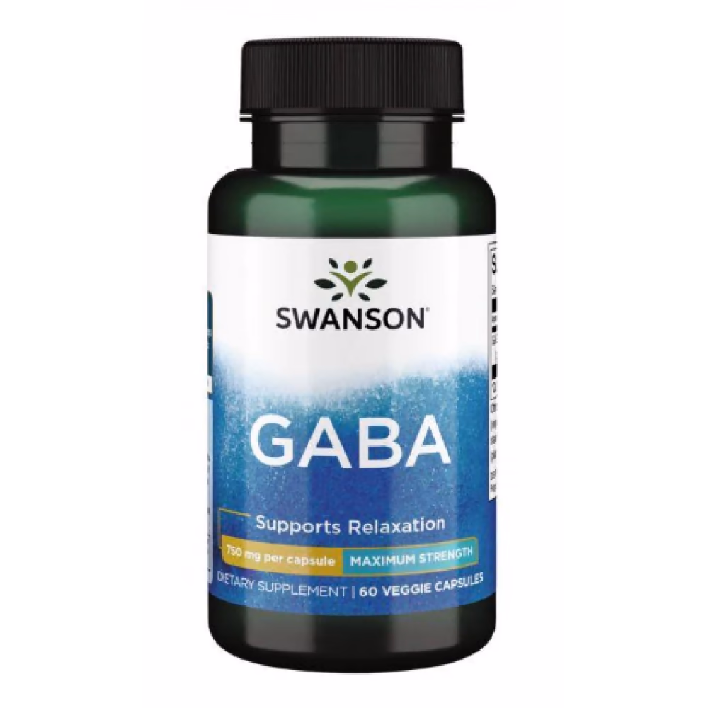 GABA Maximum Strength 750 mg - 60 Veg Caps