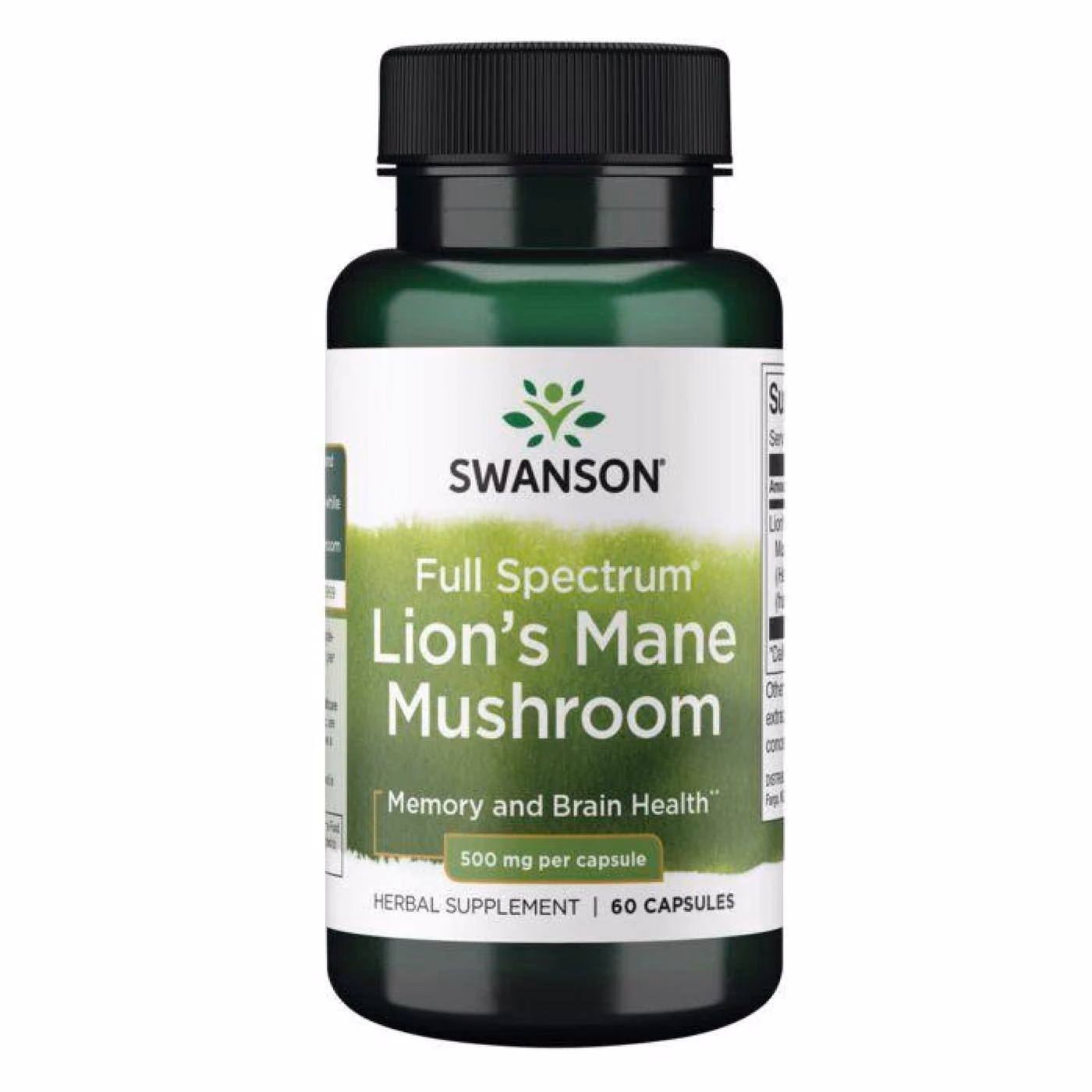 Swanson Lion’s Mane Mushroom 500 мг, 60 капсул