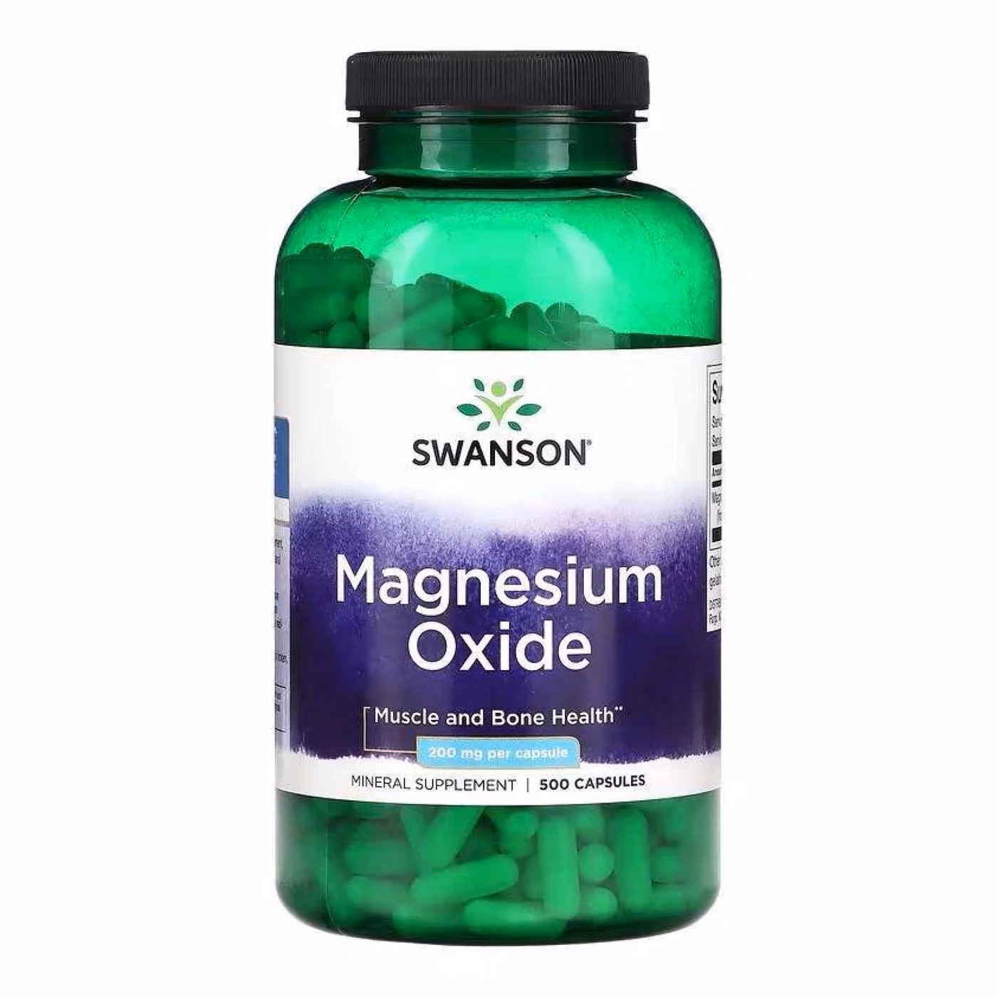 Swanson Magnesium Oxide 200 мг — 500 капсул
