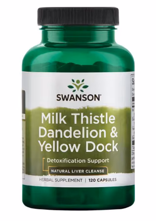 Swanson Milk Thistle Dandelion & Yellow Dock, 120 капсул