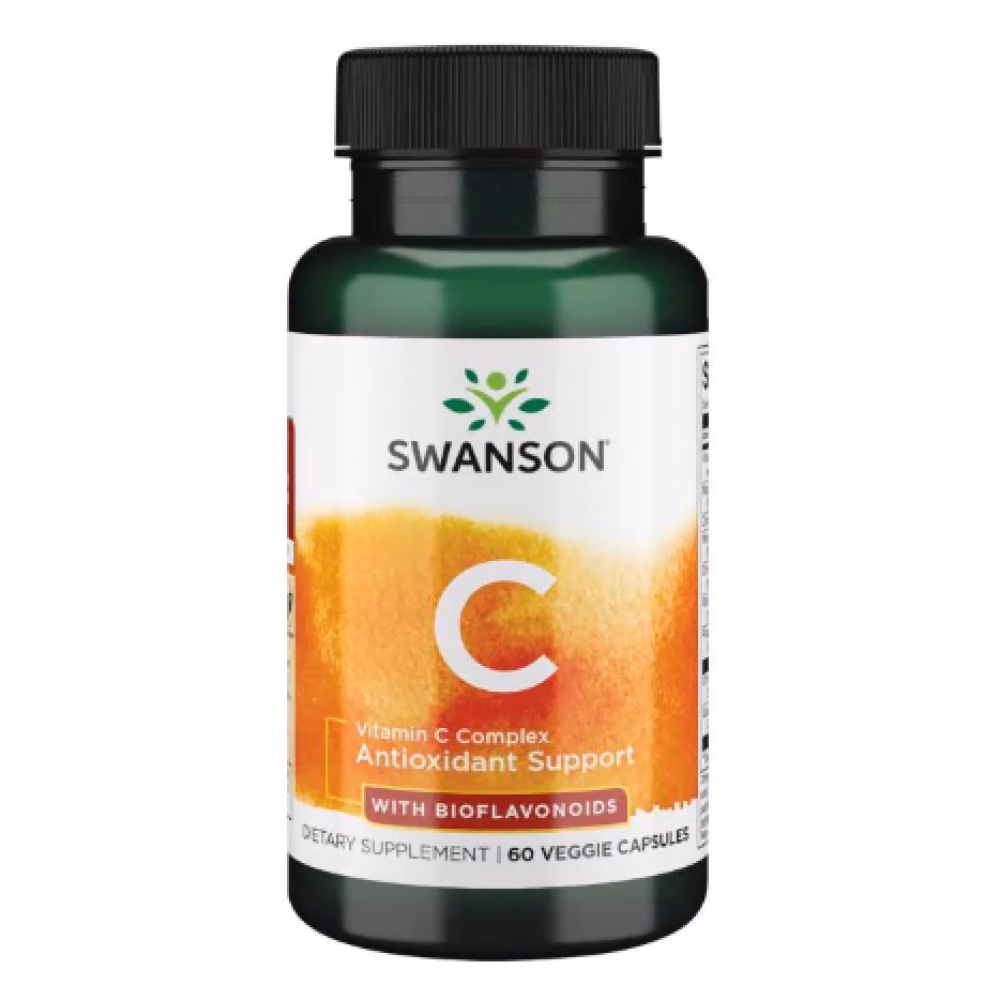 Swanson Vitamin C Complex с биофлавоноидами, 60 вегетарианских капсул