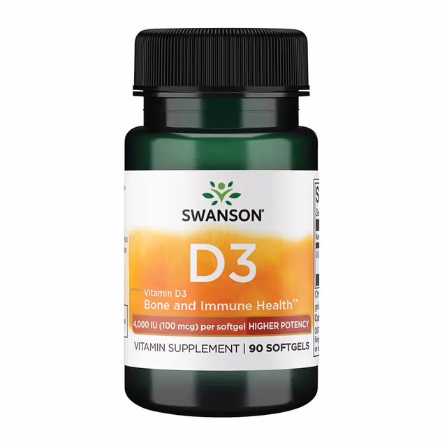 Swanson Vitamin D3 4000 IU (100 мкг), 90 мягких капсул