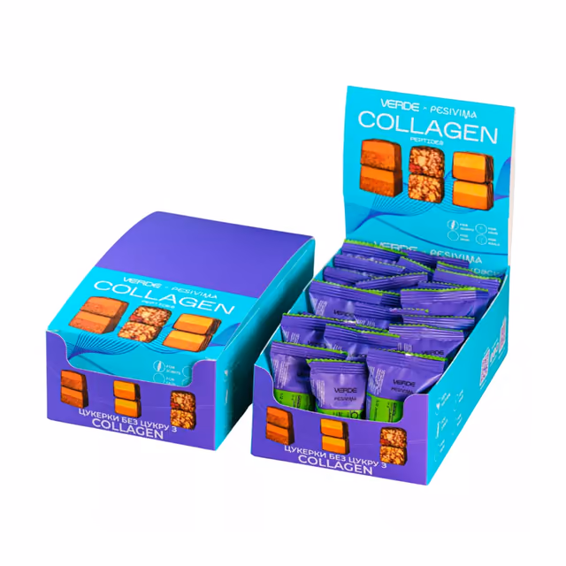 Verde x Pesivima Collagen Peptides, Шоко-Миндаль, 24 шт.
