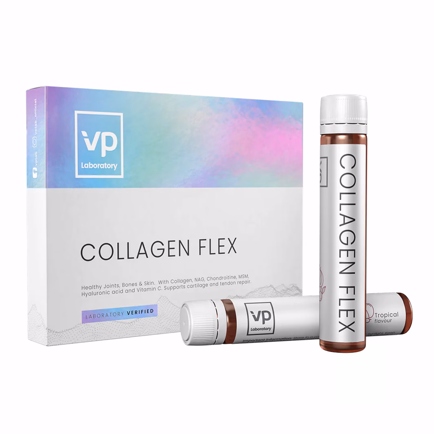 VPLab Collagen Flex, тропический вкус, 7 × 25 мл