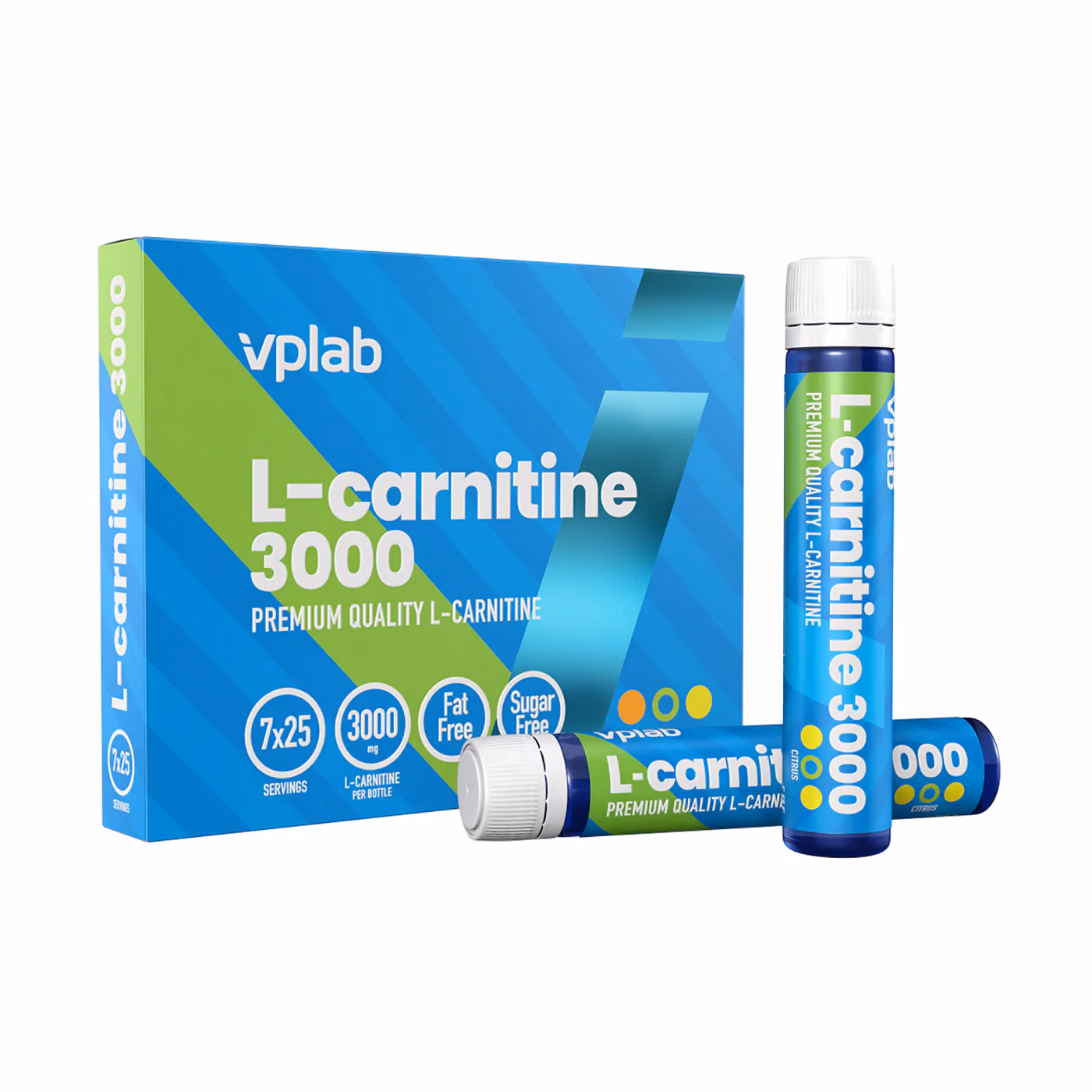 VPLab L-Carnitine 3000, цитрус, 7 × 25 мл
