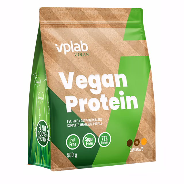 VPLab Vegan Protein, шоколад, 500 г (повреждённая упаковка)