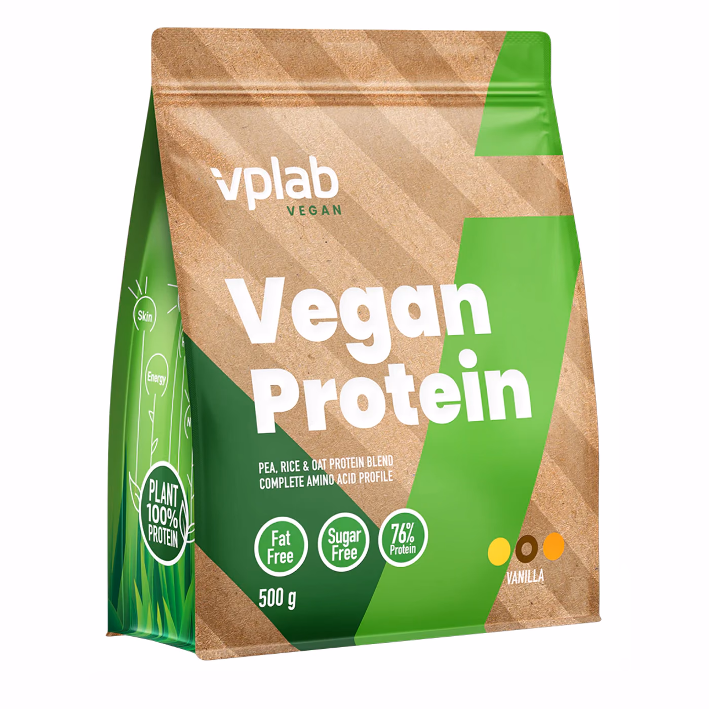 VPLab Vegan Protein, ваниль, 500 г